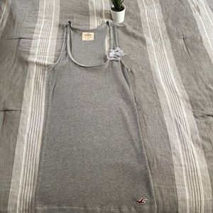 Hollister grey tank with lace bows